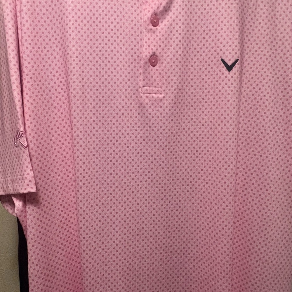 Callaway Light Pink Patterned Golf Tech Polo Neve… - image 4